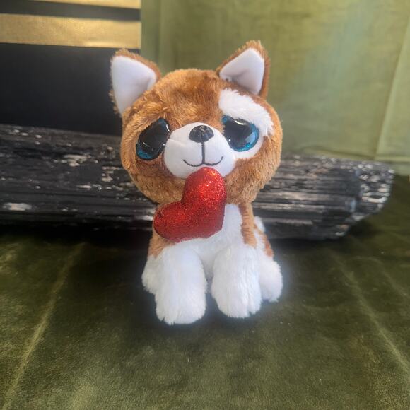 Ty Beanie Boo Smootches Dog Plush 6" Valentine’s Day Heart Retired MWMT - Picture 1 of 5